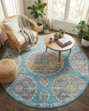 Arcadia Rugs Collection Area Rug -  Atlantis (Blue) Round Blue  lifestyle 65