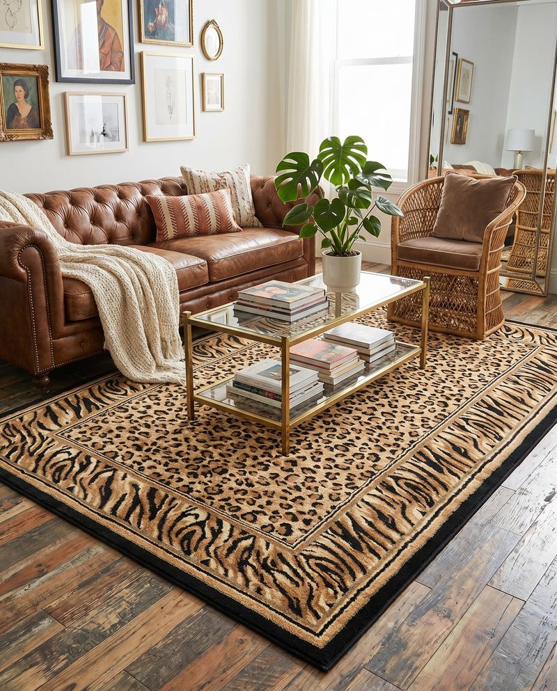 Savannah Sojourn Collection Area Rug -  Chobe Rectangle Light Brown  lifestyle 9