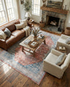 Coastal Haven Collection Area Rug -  Harborview Rectangle Red  lifestyle 31