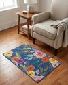Meadow Breeze Collection Area Rug -  Petal Rectangle Blue  lifestyle 53