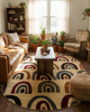 Bistro Lounge Collection Area Rug -  Breve Oval Cream  lifestyle 36