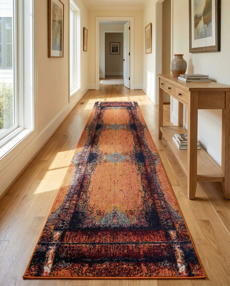 Marrakesh Elegance Collection Area Rug -  Sijilmasa Runner Orange  lifestyle 64
