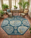Arcadia Rugs Collection Area Rug -  Atlantis (Gray and Blue) Octagon Gray and Blue  lifestyle 71