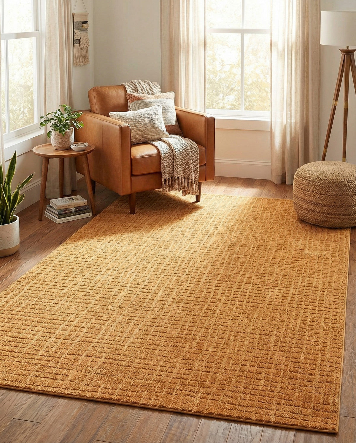 Haven Tapestry Collection Area Rug - WhisperingFalls Rectangle Goldenrod Glow  lifestyle 38