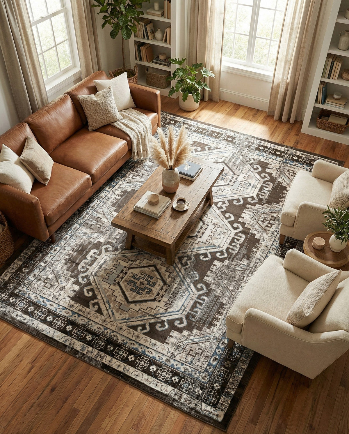 Savannah Elegance Collection Area Rug -  Tybee (Gray) Rectangle Gray  lifestyle 23