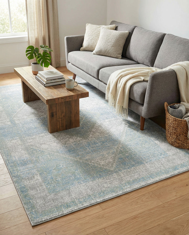 Aegean Elegance Washables Collection Area Rug -  Delos Rectangle Gray Green  lifestyle 11