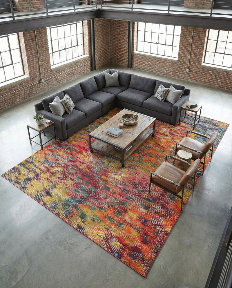 Colorburst Oasis Collection Area Rug -  Azura Rectangle Multi  lifestyle 25