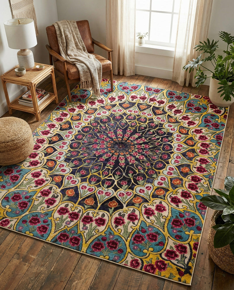 Venetian Tapestry Collection Area Rug -  Burano Rectangle Multi  lifestyle 21