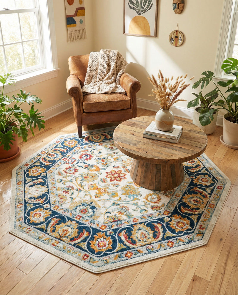 Adriana Terrace Collection Area Rug -  Positano (Multi) Octagon Multi  lifestyle 59