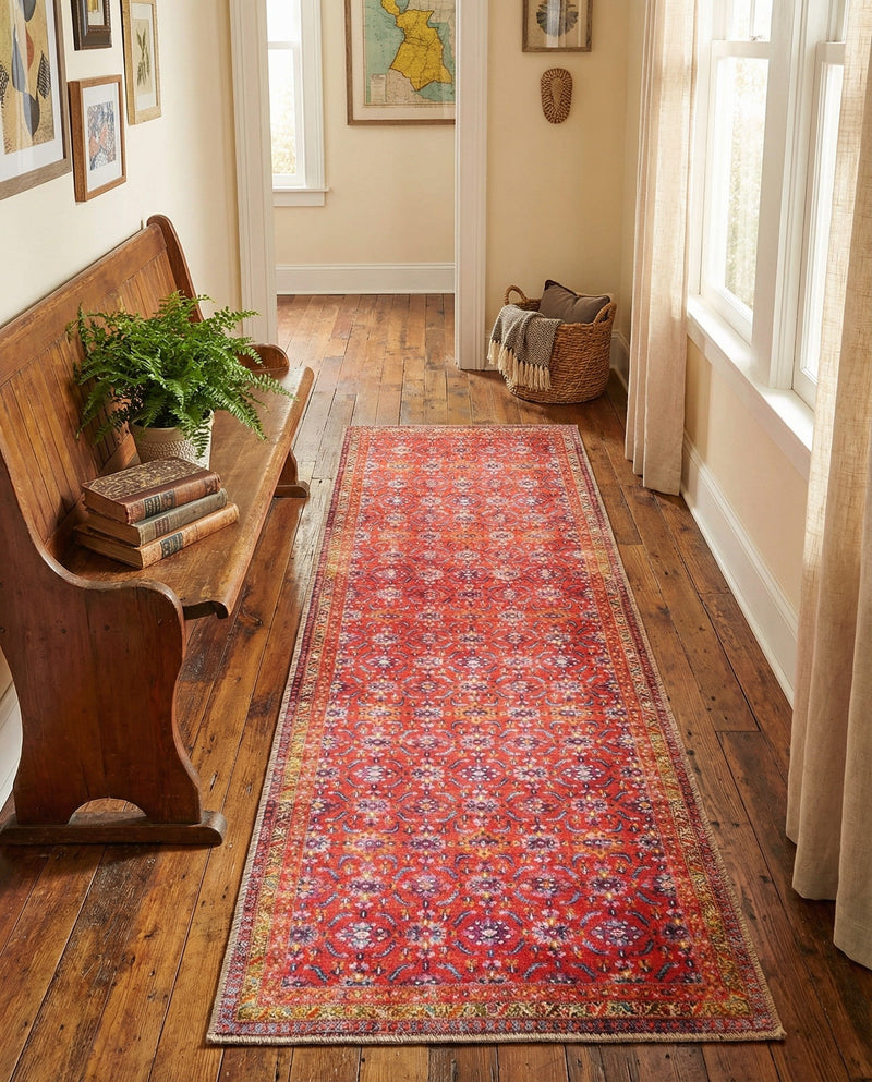 Heritage Elegance Collection Area Rug -  Fontainebleau Runner Red  lifestyle 51