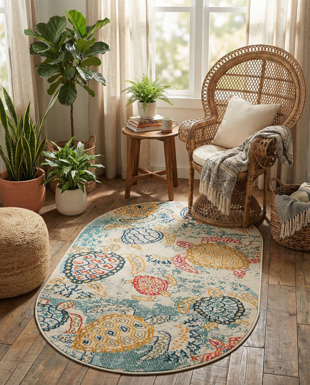 Sorrento Shores Collection Area Rug -  Massa Oval Beige  lifestyle 58