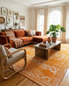 Dover Terrace Collection Area Rug -  Lagoon (Orange) Rectangle Orange  lifestyle 22