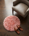 Lambskin Haven Collection Area Rug - Fleeceville Round Pink  lifestyle 22