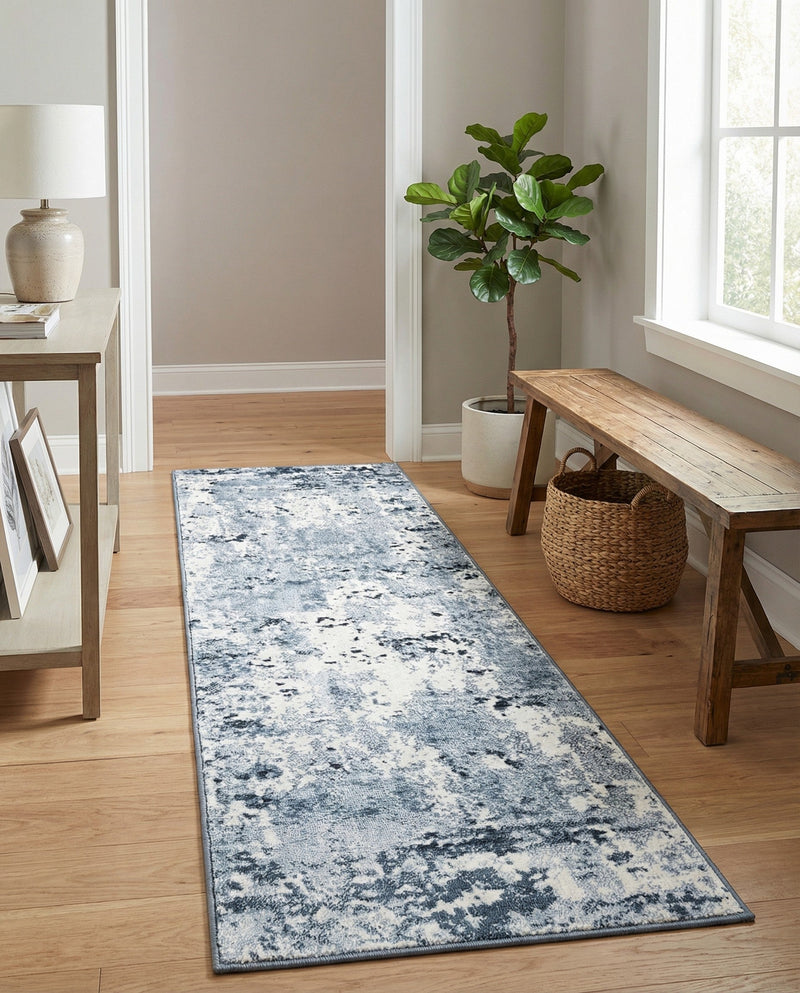 Luminara Sands Collection Area Rug - Elysium (Vintage Blue) Runner Vintage Blue  lifestyle 71