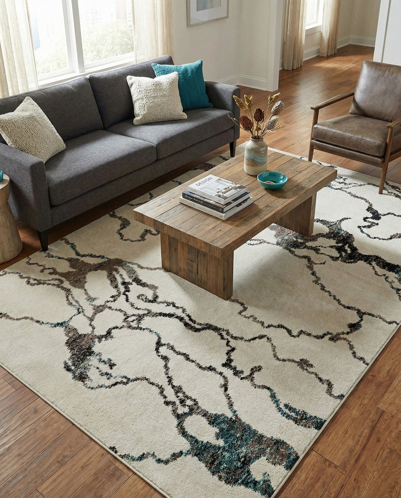 Brighton Terrace Collection Area Rug -  Aldrington Rectangle Ivory  lifestyle 10