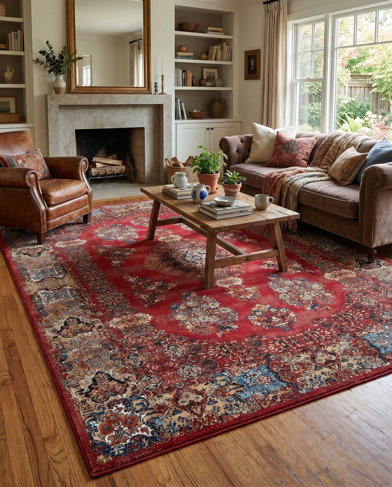 Patio Heritage Collection Area Rug -  Terrace Rectangle Antique Red  lifestyle 3