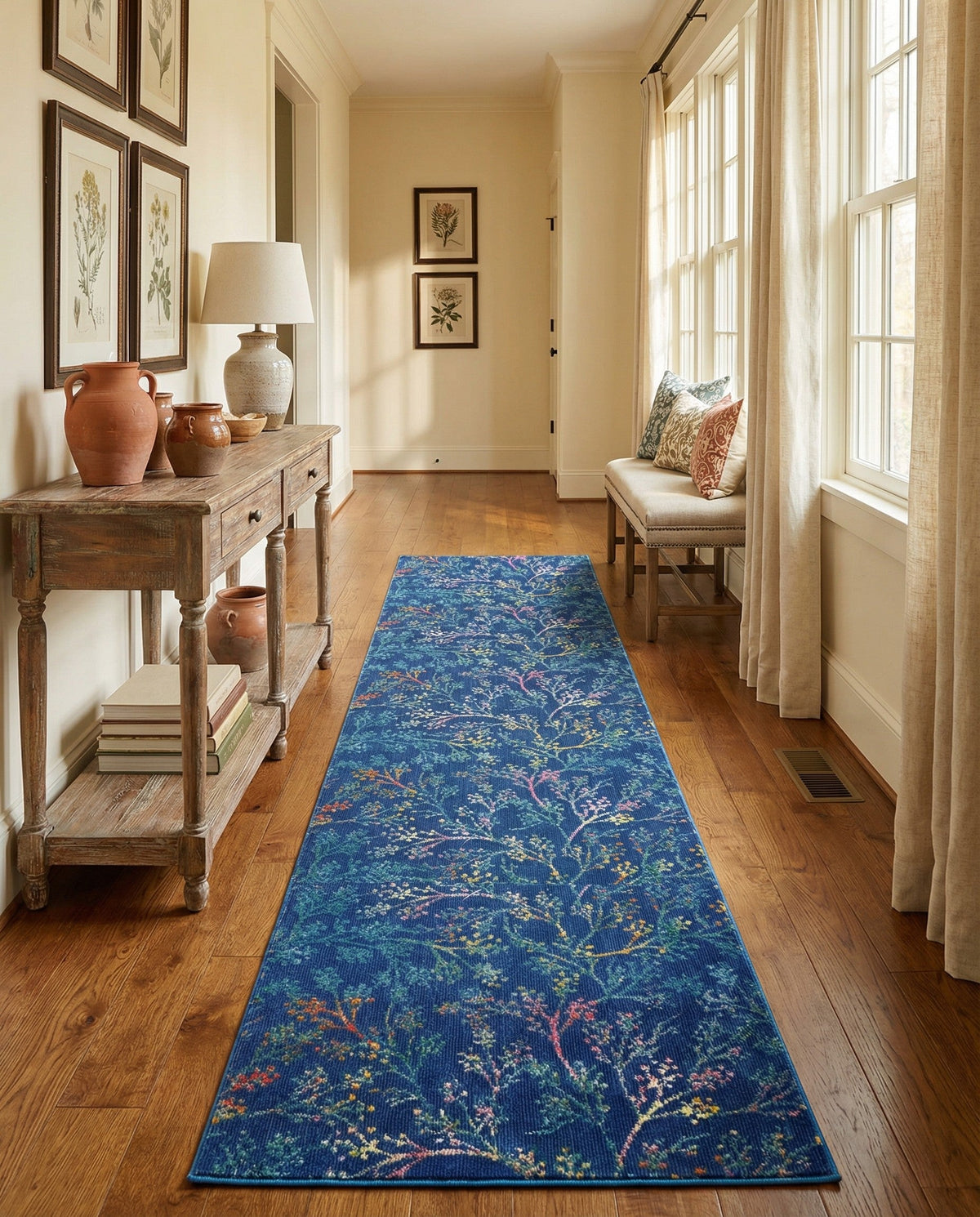 Meadow Breeze Collection Area Rug -  Sunbeam Runner Blue  lifestyle 170