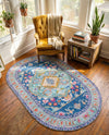 Heritage Elegance Collection Area Rug -  Taj Oval Blue  lifestyle 55