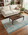 Rustic Charm Revival Collection Area Rug - Farmstead Rectangle Light Blue  lifestyle 53