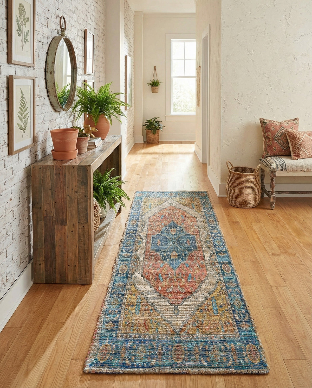 Savannah Threads Collection Area Rug - Charleston Runner Orange Yellow  lifestyle 44
