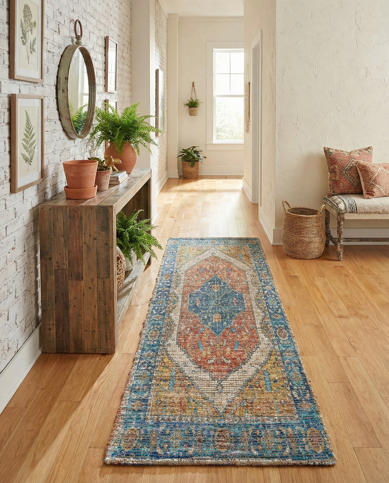 Savannah Threads Collection Area Rug - Charleston Runner Orange Yellow  lifestyle 44