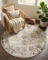Riviera Elegance Collection Area Rug - Antibes (Beige) Round Beige  lifestyle 61