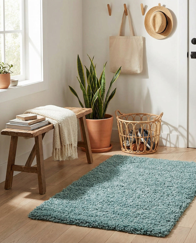Plush Oasis Collection Area Rug - Serenity (Light Slate Blue) Rectangle Light Slate Blue  lifestyle 30