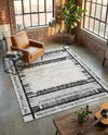 Marrakech Mosaic Collection Area Rug -  Sahara Rectangle Black and White  lifestyle 17