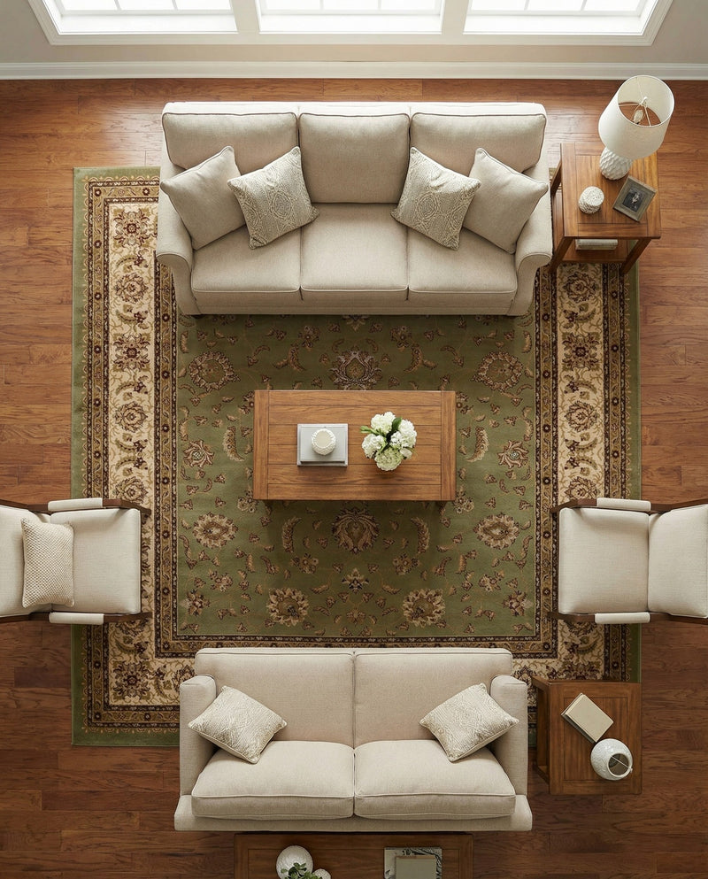Jaipur Elegance Collection Area Rug -  Nahargarh (Green) Square Green  lifestyle 71