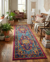 Caribbean Cove Collection Area Rug -  Canouan Runner Pink Blue  lifestyle 44