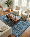Charleston Elegance Collection Area Rug -  Seaport (Blue) Rectangle Blue  lifestyle 24
