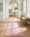 Trellis Mosaic Collection Area Rug -  Pergolatown (Light Pink) Runner Light Pink  lifestyle 80
