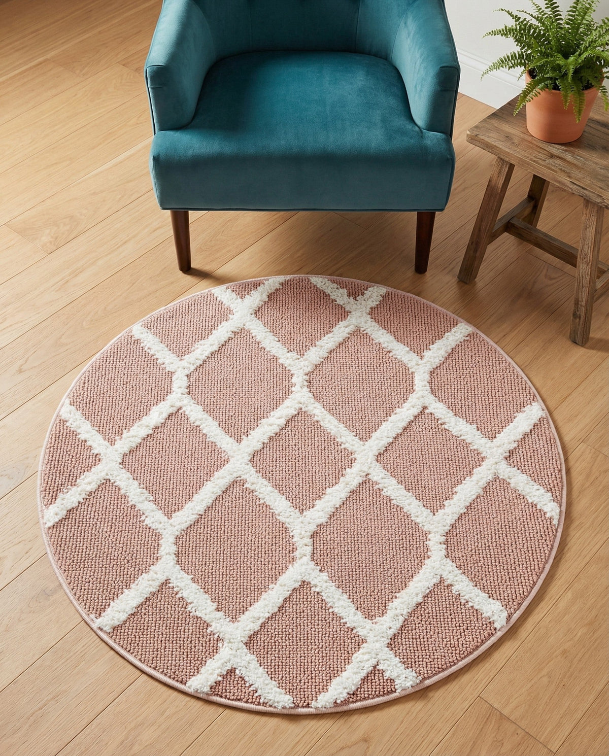 Sahara Chic Collection Area Rug -  Tuareg Round Pink  lifestyle 161