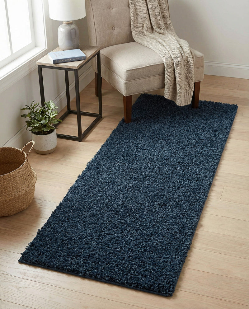 Plush Oasis Collection Area Rug - Serenity (Sapphire Blue) Runner Sapphire Blue  lifestyle 63