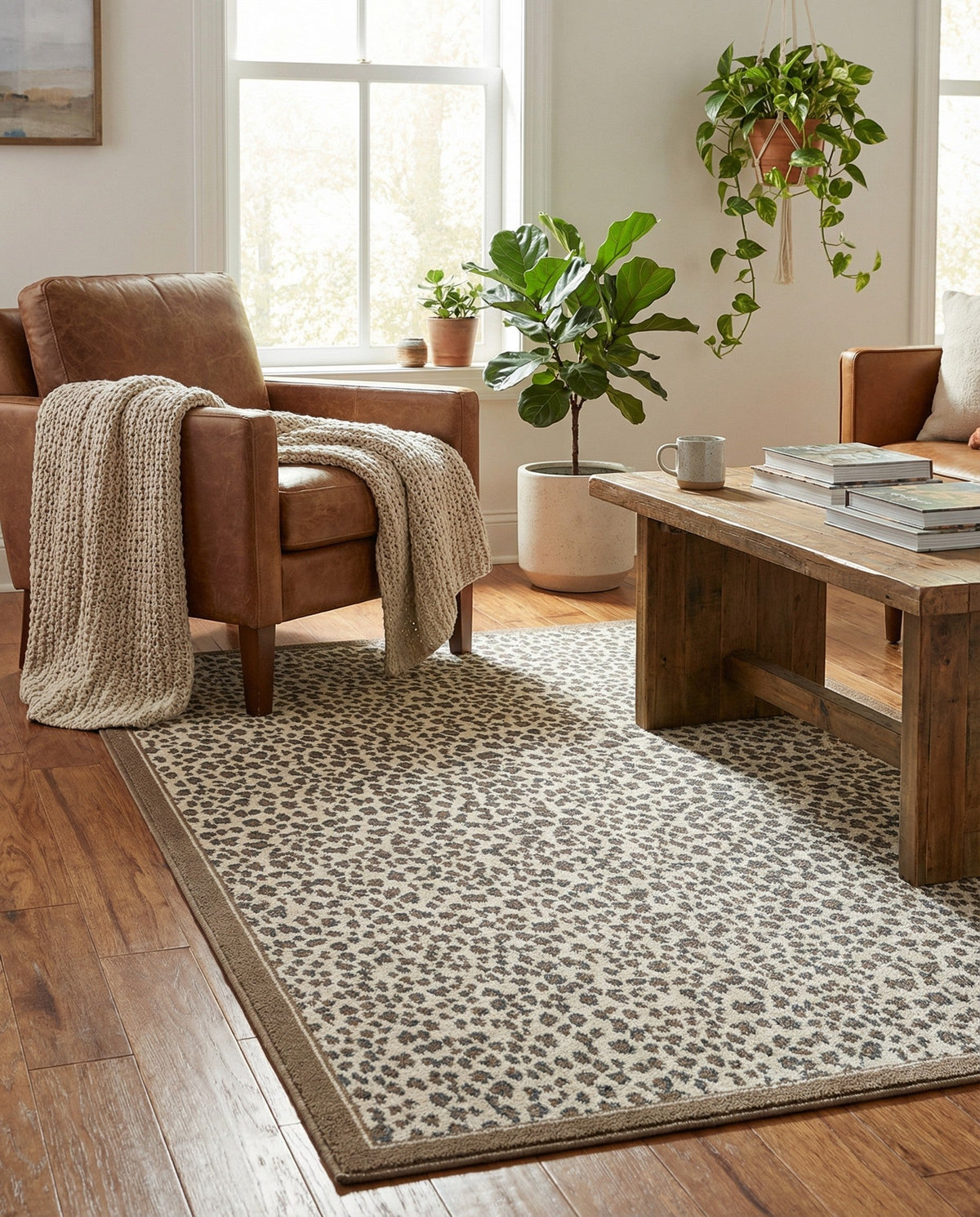 Savannah Sojourn Collection Area Rug - Serengeti Rectangle Brown  lifestyle 10