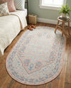 Savannah Series Collection Area Rug - Charleston (Powder Pink) Oval Powder Pink  lifestyle 32
