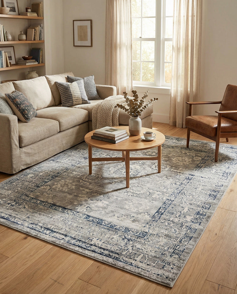Savannah Elegance Collection Area Rug - Magnolia Rectangle Gray  lifestyle 39