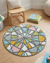 Wonder Tykes Collection Area Rug -  Chromatic Round Multi  lifestyle 34