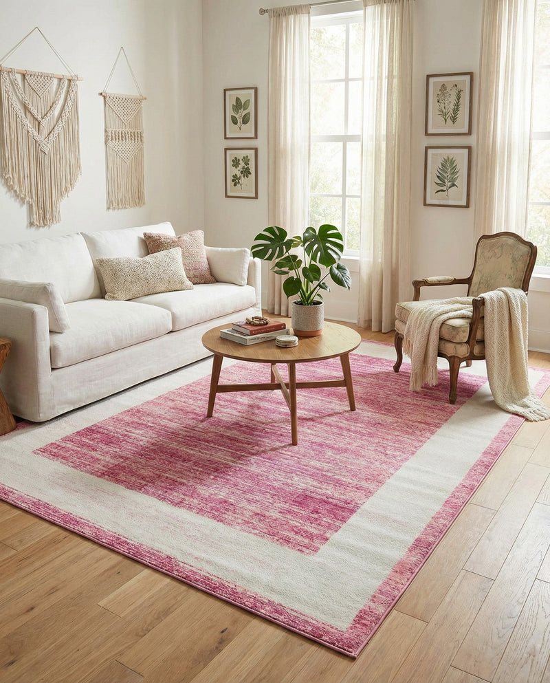 Metro Heights Collection Area Rug -  Park Rectangle Pink  lifestyle 26