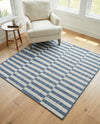 Seaside Stripes Collection Area Rug - Cabana (Blue) Square Blue  lifestyle 75