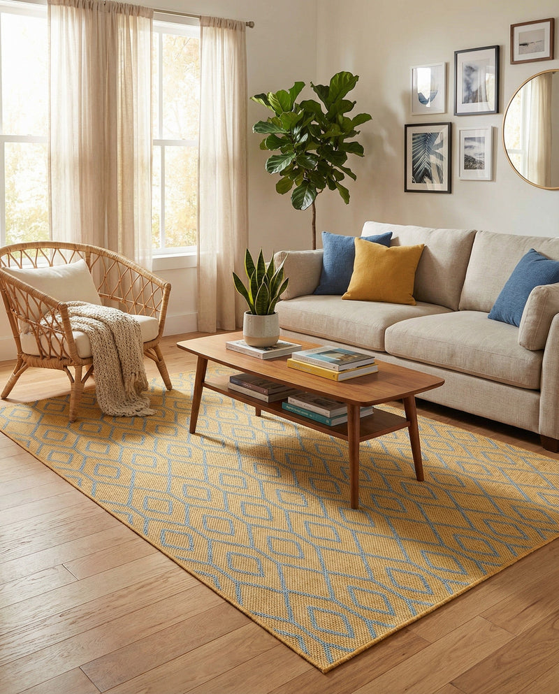 Urban Oasis Rugs Collection Area Rug -  Boulevard (Yellow and Aqua) Rectangle Yellow and Aqua  lifestyle 17