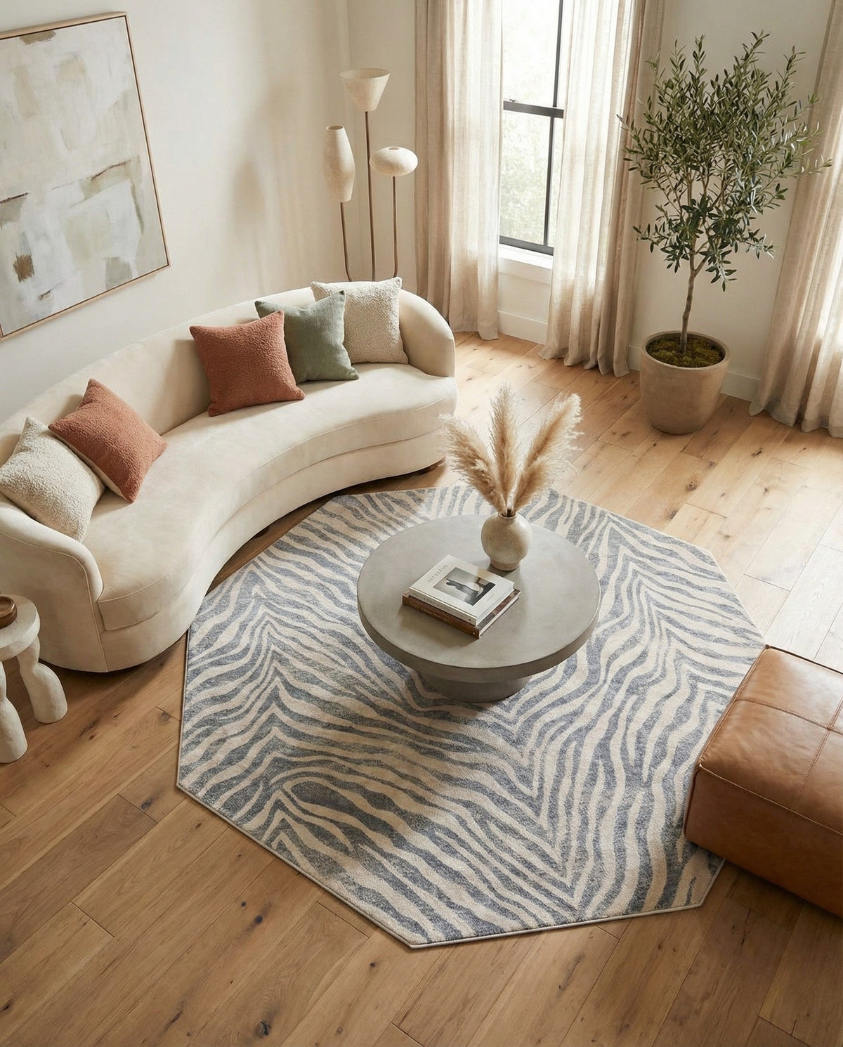 Bloomsbury Elegance Collection Area Rug -  Chelsea Octagon Gray and Ivory  lifestyle 71