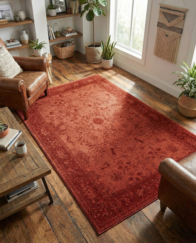 Horizon Collection Area Rug -  Apex (Rust Red) Rectangle Rust Red  lifestyle 10