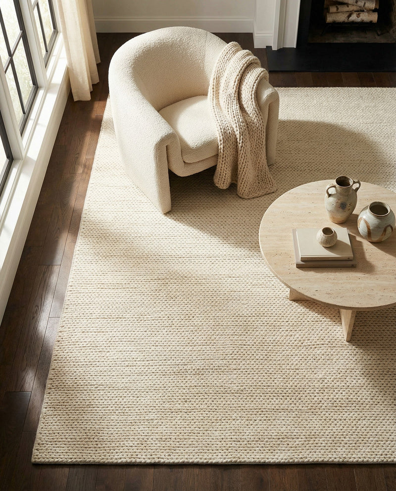 Lana Tasmanian Wool Collection Area Rug - Waitomo Rectangle Ivory  lifestyle 62