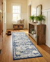 Dover Terrace Collection Area Rug -  Lagoon (Ivory and Blue) Runner Ivory and Blue  lifestyle 45