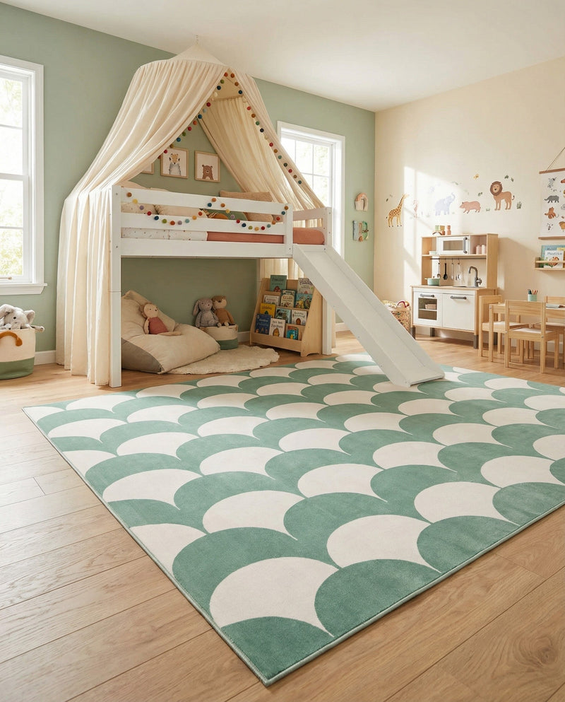 Wonder Tykes Collection Area Rug - Sparklewood Rectangle Soft Green  lifestyle 18