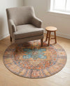 Heritage Elegance Collection Area Rug -  Windsor (Rust Red) Round Rust Red  lifestyle 48