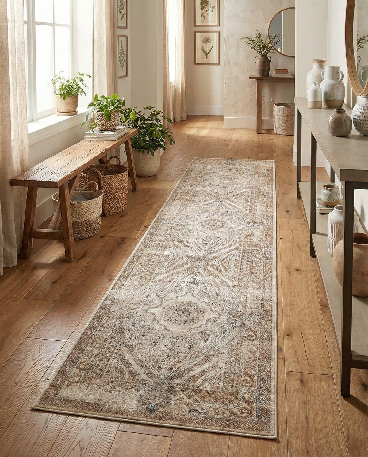 Coastal Manor Collection Area Rug -  Seagrove Runner Beige  lifestyle 81