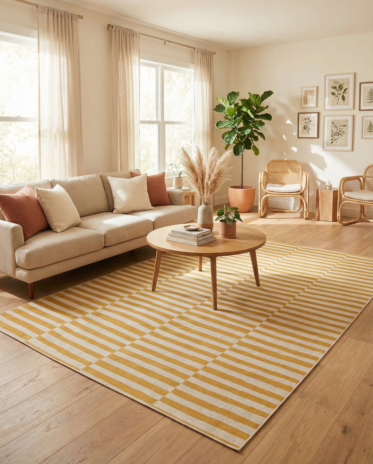 Soho Elegance Collection Area Rug -  Hudson (Yellow) Rectangle Yellow  lifestyle 29