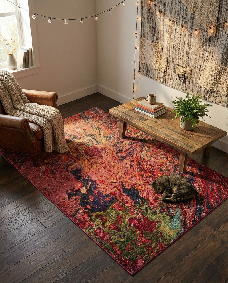 Autumnal Tapestry Collection Area Rug -  Chromaticville Rectangle Multi  lifestyle 7